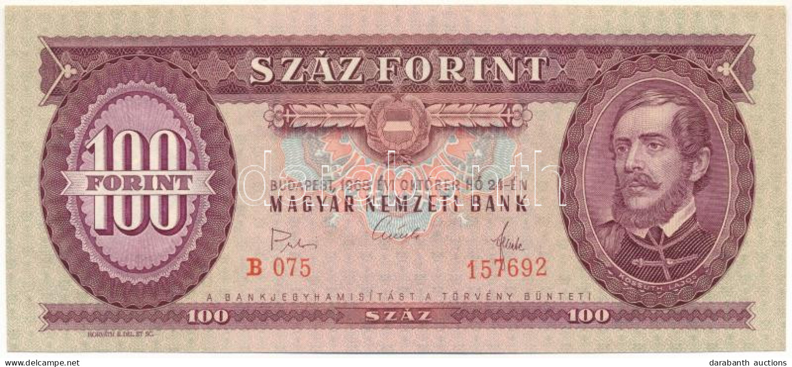 1968. 100Ft "B 075 157692" Nyomdai Festékfoltok T:UNC,AU Hungary 1968. 100 Forint "B 075 157692" Printing Ink Spots C:UN - Zonder Classificatie