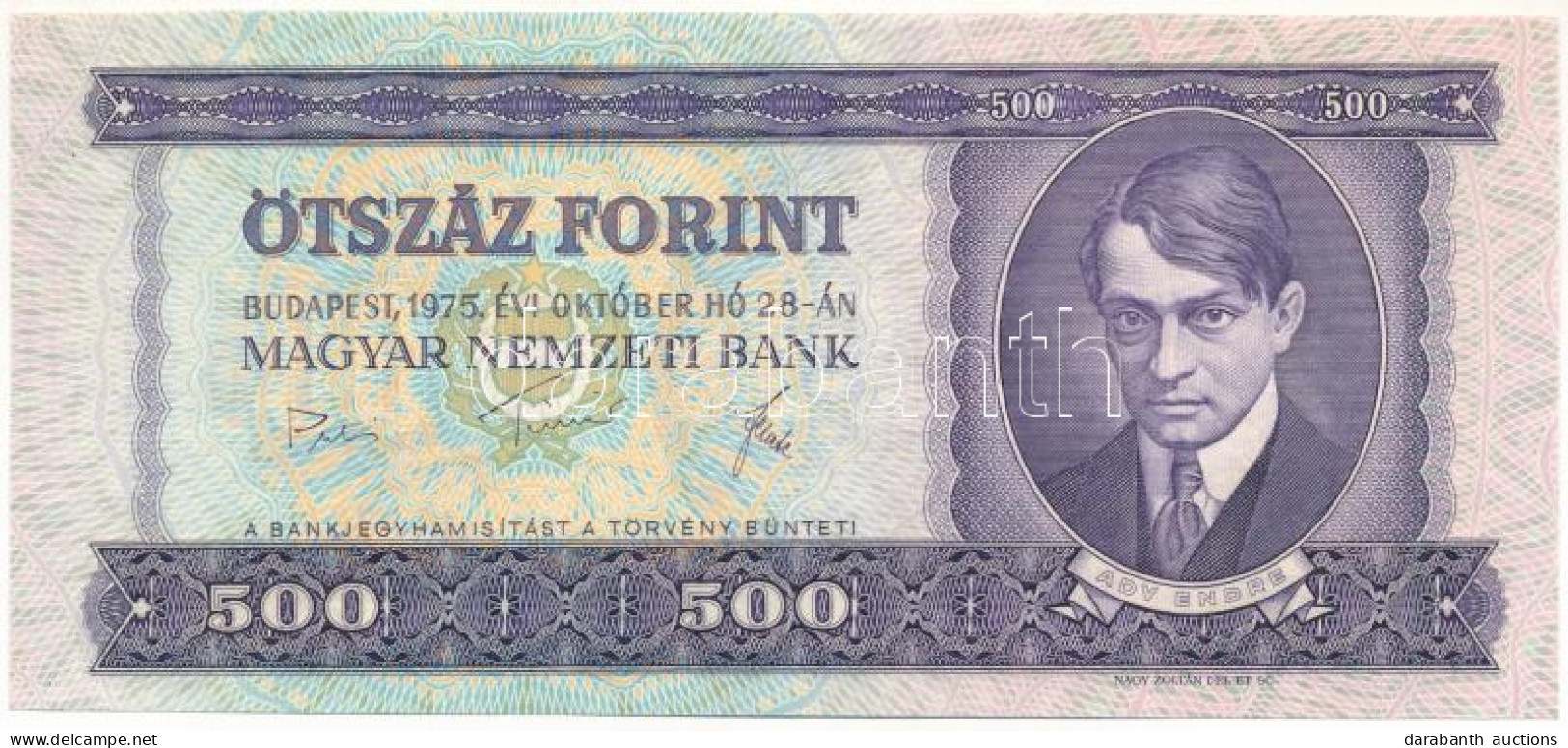 1975. 500Ft "E 489 110760" T:AU Hungary 1975. 500 Forint "E 489 110760" C:AU Adamo F41 - Unclassified