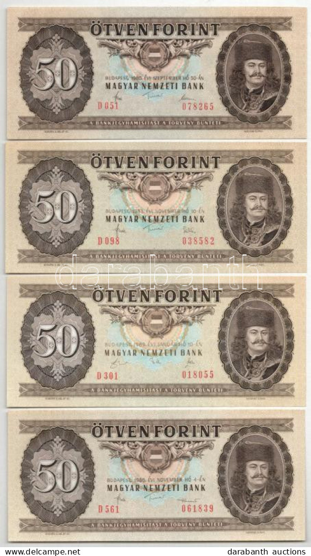 1980. 50Ft + 1983. 50Ft + 1986. 50Ft + 1989. 50Ft T:UNC,AU Hungary 198. 50 Forint + 1983. 50 Forint + 1986. 50 Forint +  - Sin Clasificación
