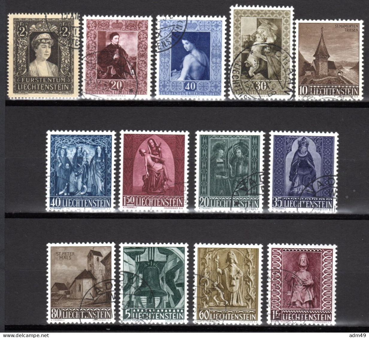 LIECHTENSTEIN, 1947-1959 Lot Frei-und Sondermarken, Gestempelt - Lotti/Collezioni