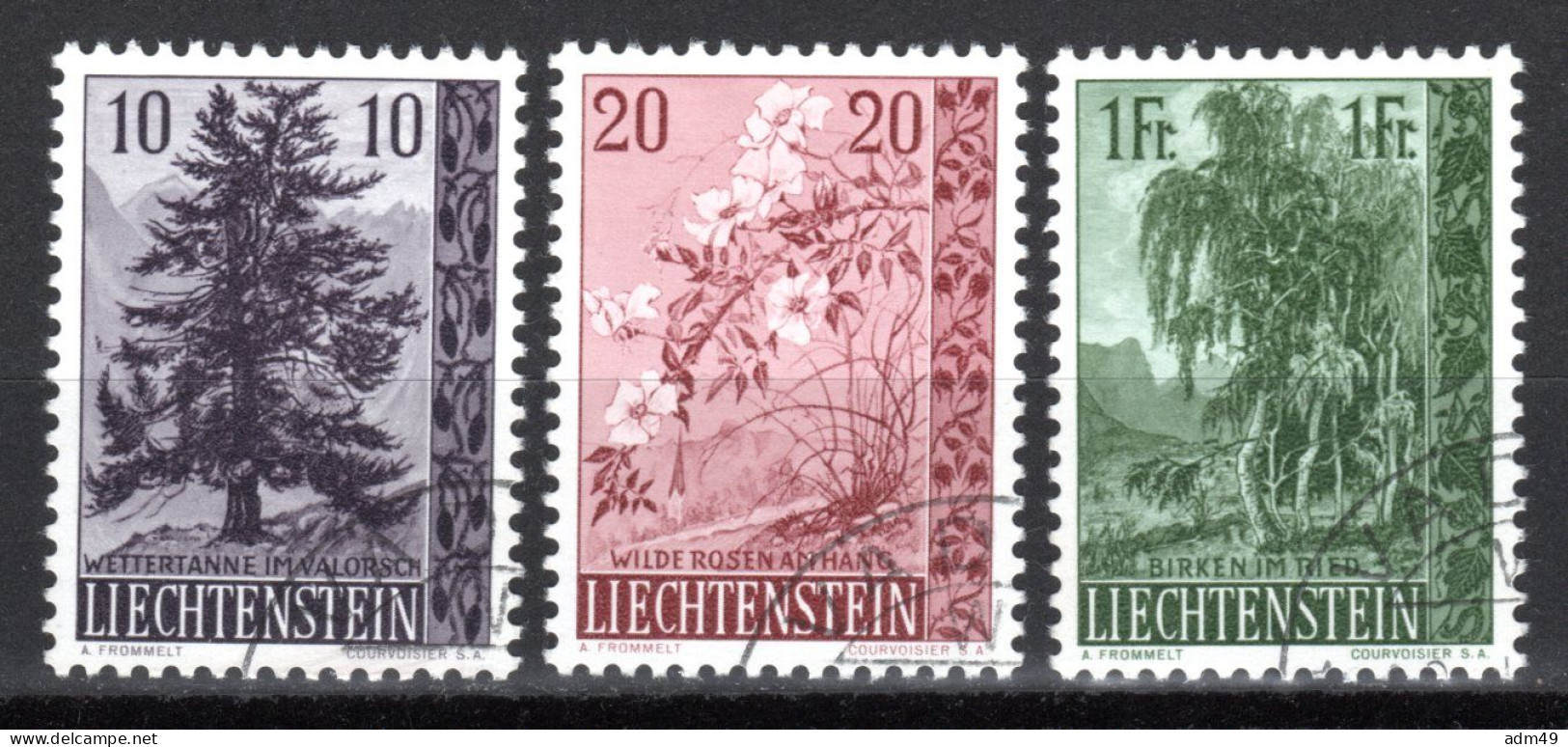 LIECHTENSTEIN, 1957 Heimatliche Bäume + Sträucher I, Gestempelt - Used Stamps
