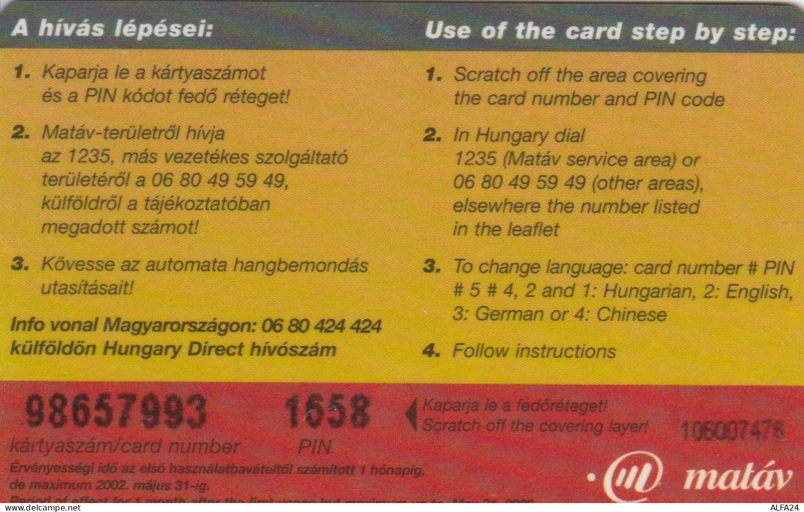 PREPAID PHONE CARD UNGHERIA (CK233 - Hongrie