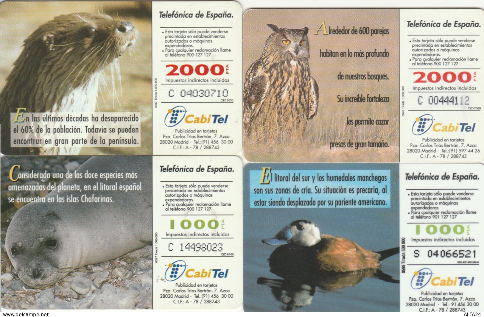 PHONE CARD 4 SPAGNA FAUNA (CK981 - Commemorative Advertisment