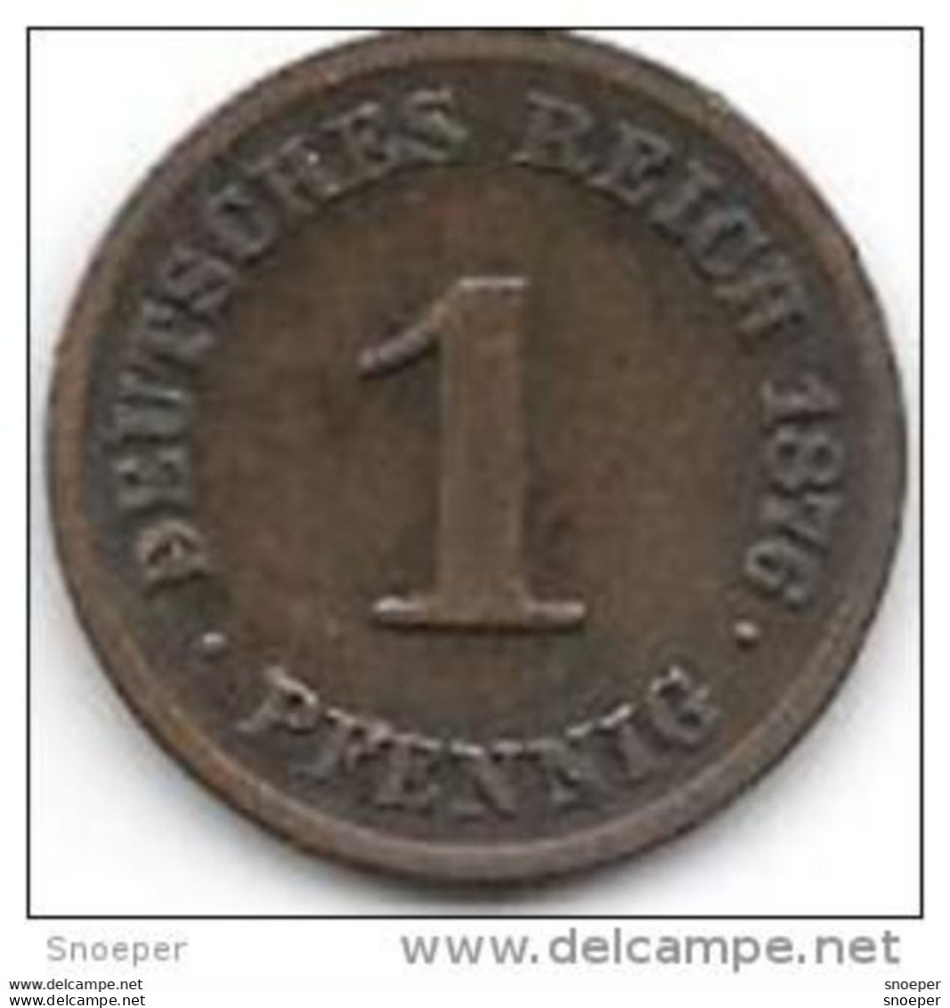 *empire 1 Pfennig 1876 C Km 1   Fr+ - 1 Pfennig