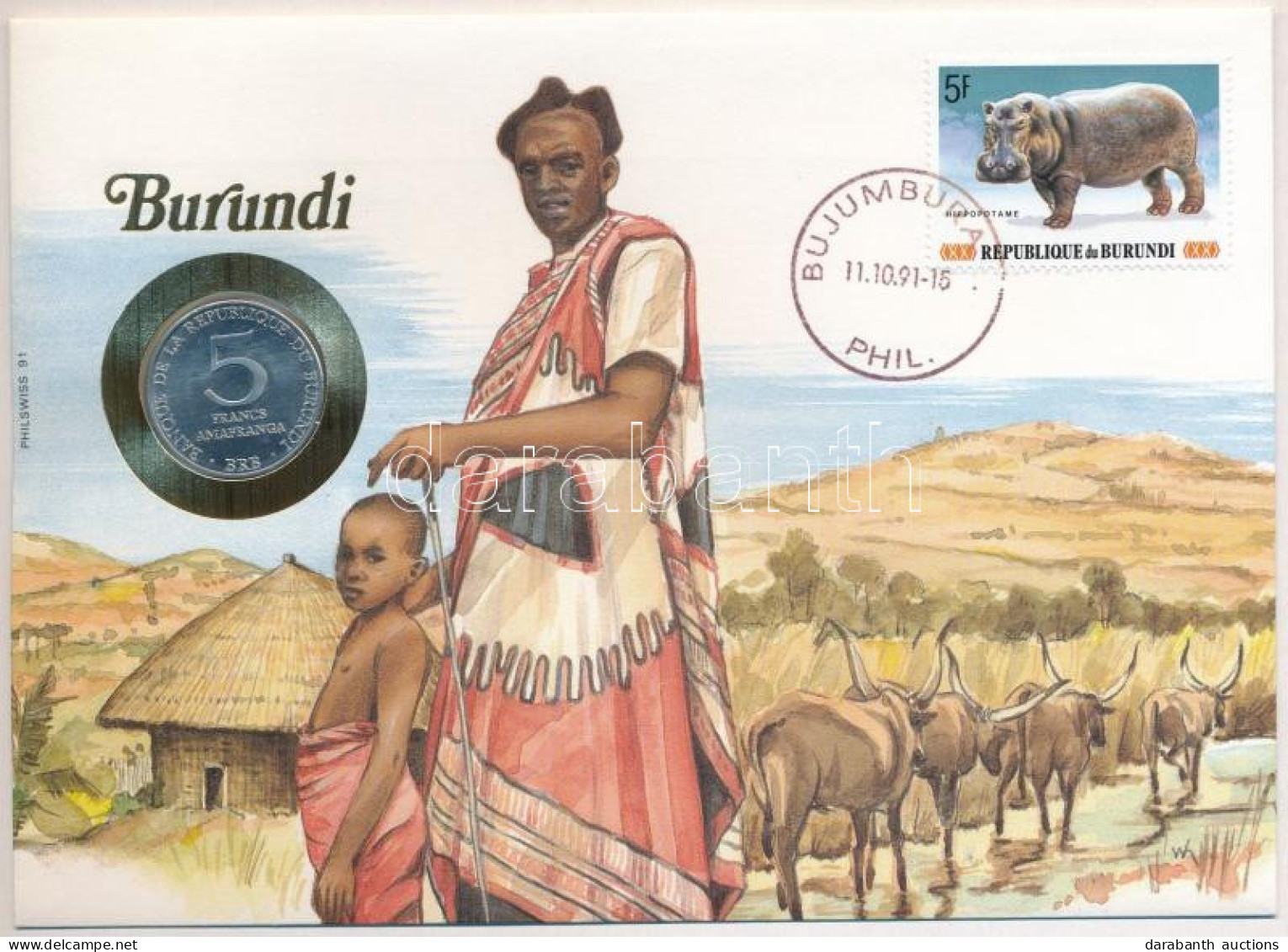 Burundi 1980. 5Fr Al Felbélyegzett Borítékban, Bélyegzéssel, Német Nyelvű Leírással T:AU Burundi 1980. 5 Francs Al In En - Sin Clasificación