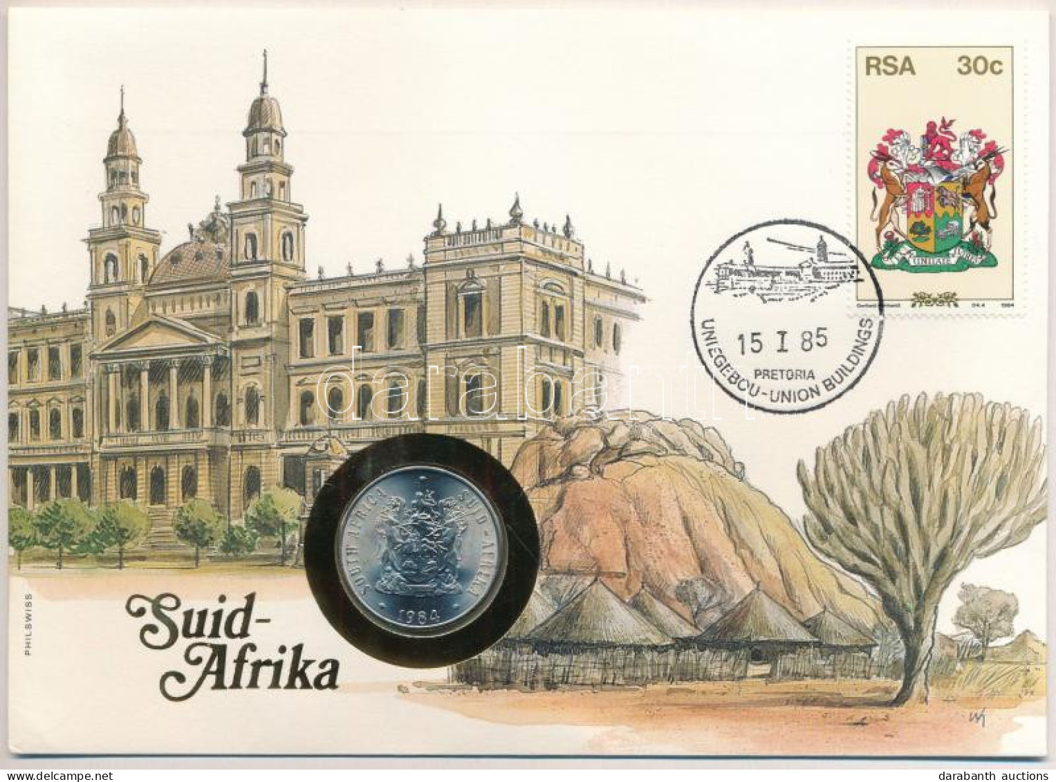 Dél-Afrika 1984. 50c Ni, Felbélyegzett Borítékban, Alkalmi Bélyegzéssel, Német Nyelvű Leírással T:UNC South Africa 1984. - Sin Clasificación