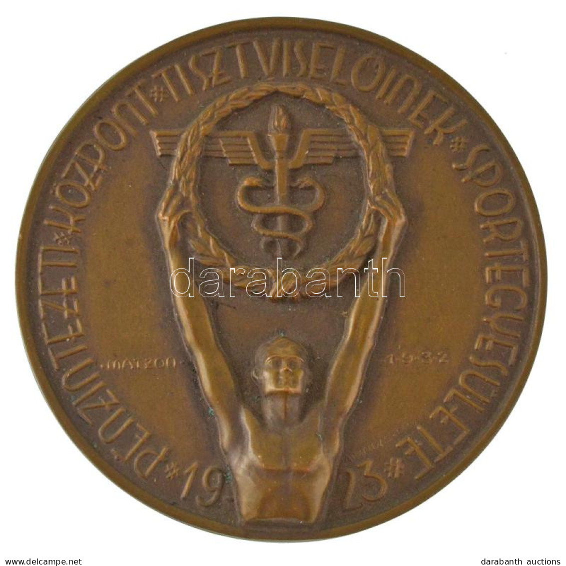 Matzon Frigyes (1909-1986) 1932. "Pénzintézeti Központ Tisztviselőinek Sportegyesülete 1923 / 1932 I.10. I. Dij" Bronz D - Zonder Classificatie