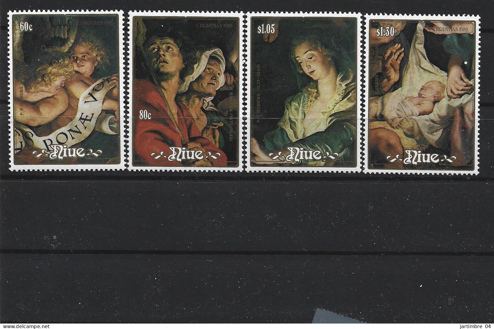 1988 NIUE 540-43 + BF 112 ** Noël, Tableaux De Rubens, Côte 33.00 - Niue