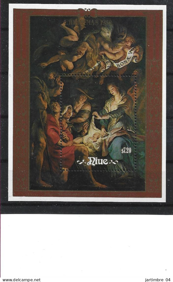 1988 NIUE 540-43 + BF 112 ** Noël, Tableaux De Rubens, Côte 33.00 - Niue