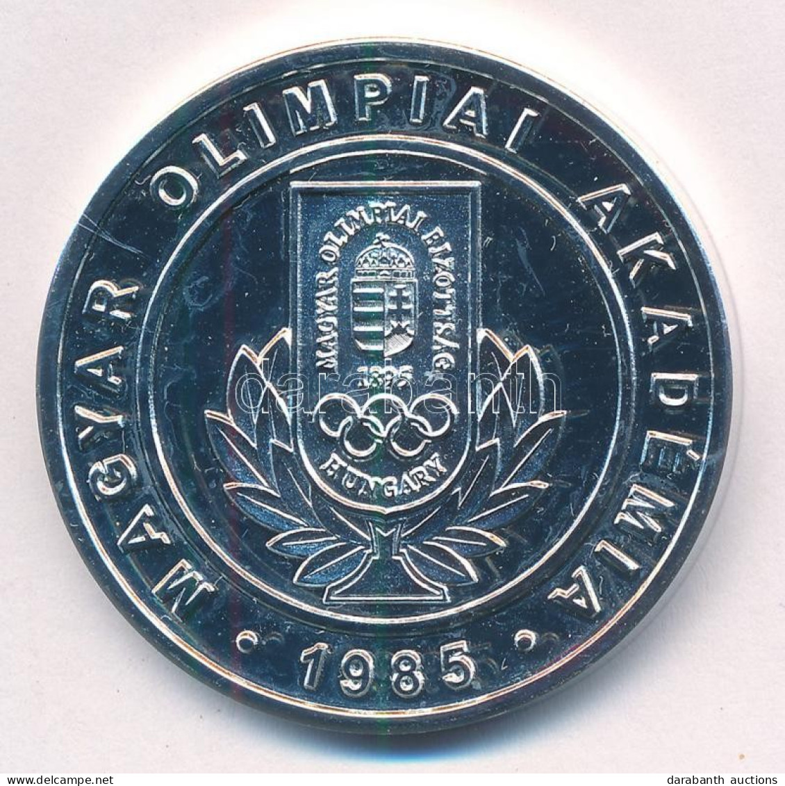 1985. "Magyar Olimpiai Akadémia 1985 / For The Olympic Movement - Hungary" Kétoldalas Fém Emlékérem (42mm) T:1- Patina - Ohne Zuordnung