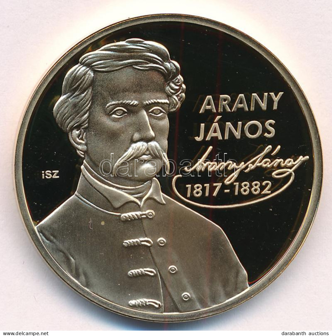 Ifj. Szlávics László (1959-) 2012. "Nagy Magyarok / Arany János" Aranyozott Cu Emlékérem Tanúsítvánnyal (40mm) T:PP - Zonder Classificatie