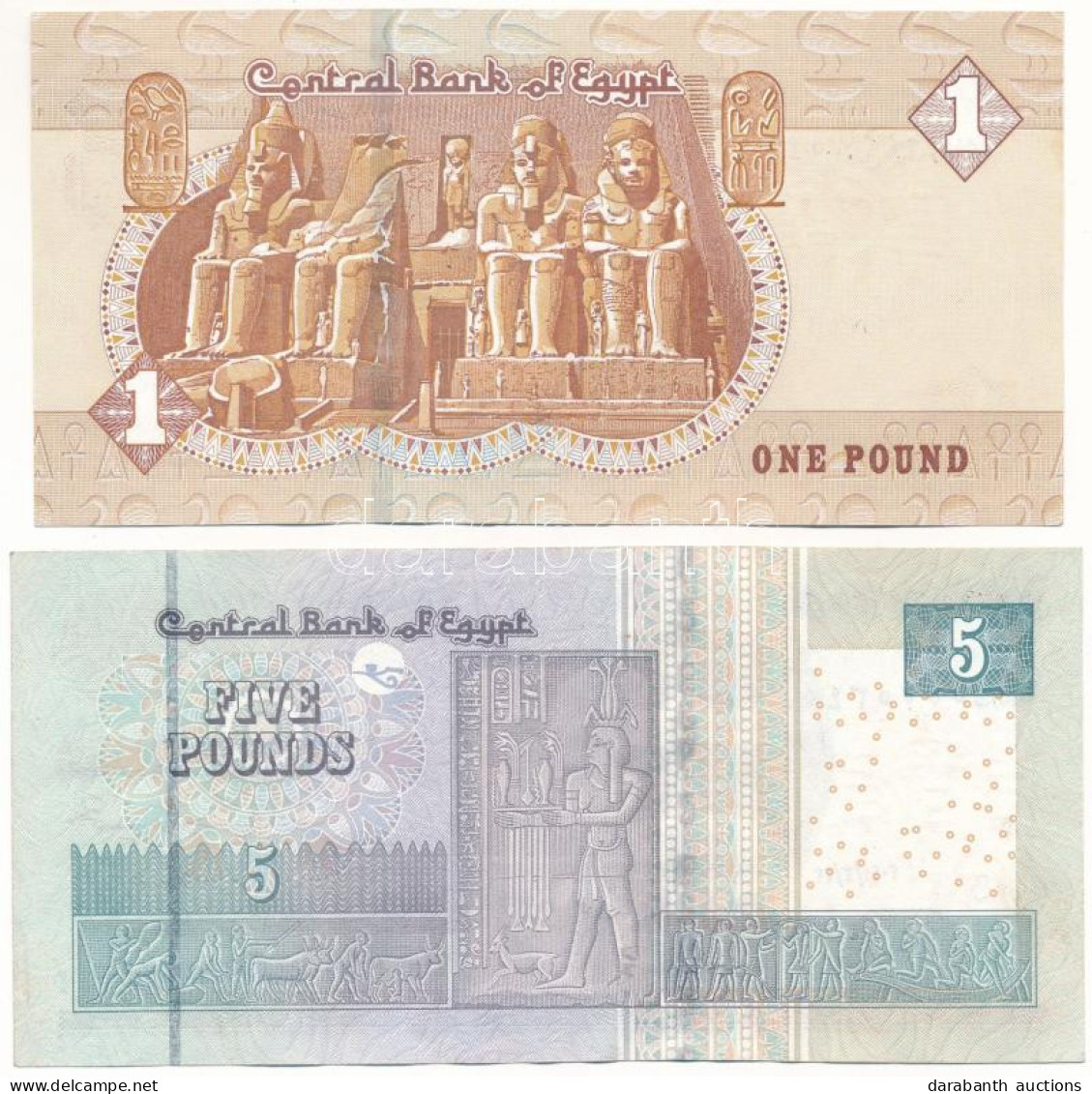 Egyiptom 2017. 1P + 2021. 5P T:XF-F Szép Papír Egypt 2017. 1 Pound + 2021. 5 Pounds C:XF-F Fine Paper - Non Classés