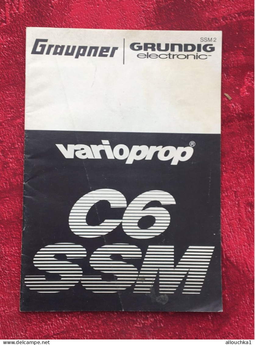 Notice Varioprop-C6 SSM-Graupner-Grundig Electronic-operating Instructions-manette Téléguidage-mini Chargeur Helios - Autres Appareils