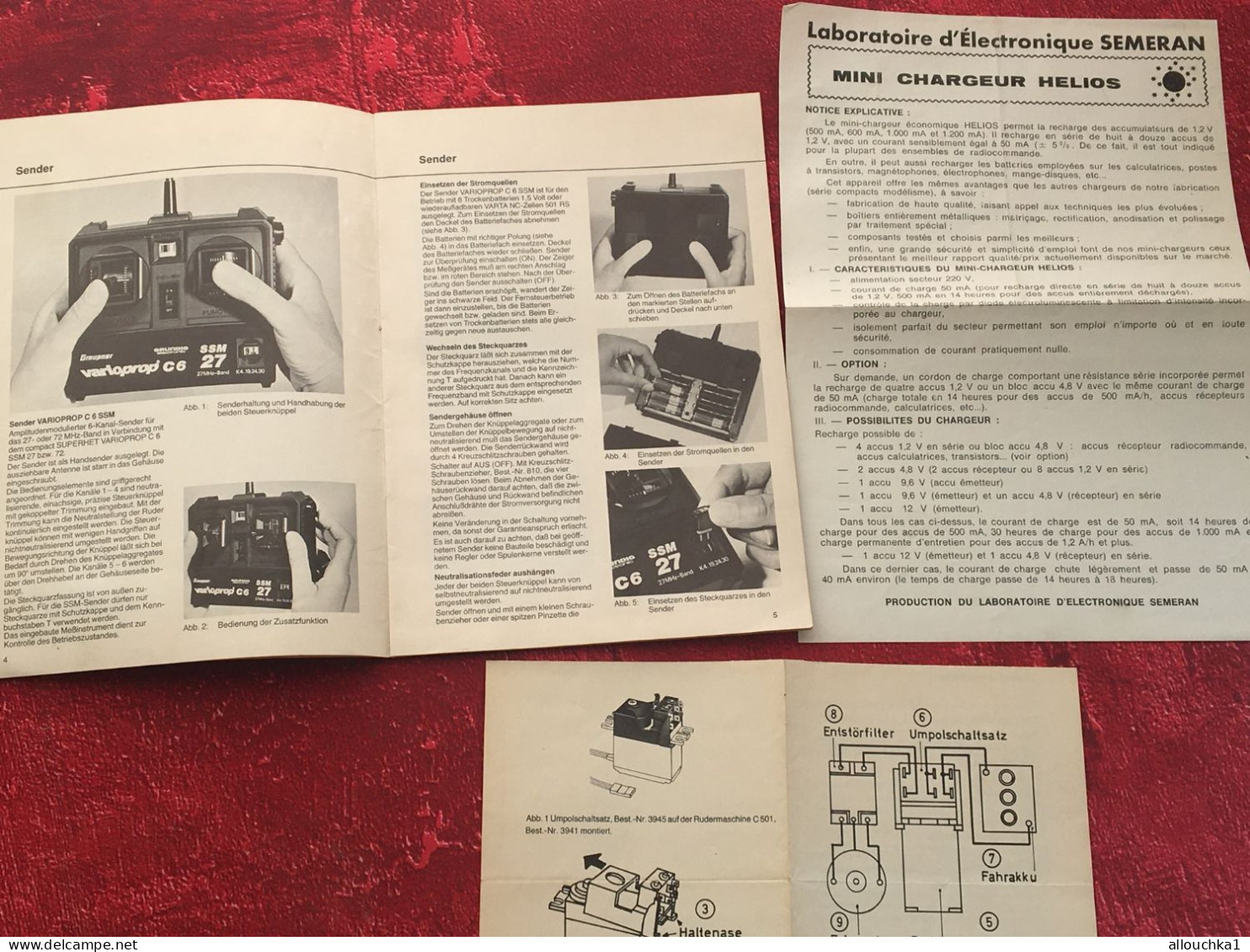 Notice Varioprop-C6 SSM-Graupner-Grundig Electronic-operating Instructions-manette Téléguidage-mini Chargeur Helios - Autres Appareils