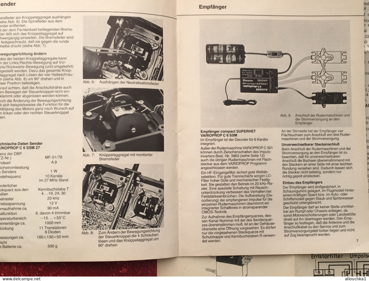 Notice Varioprop-C6 SSM-Graupner-Grundig Electronic-operating Instructions-manette Téléguidage-mini Chargeur Helios - Andere Toestellen