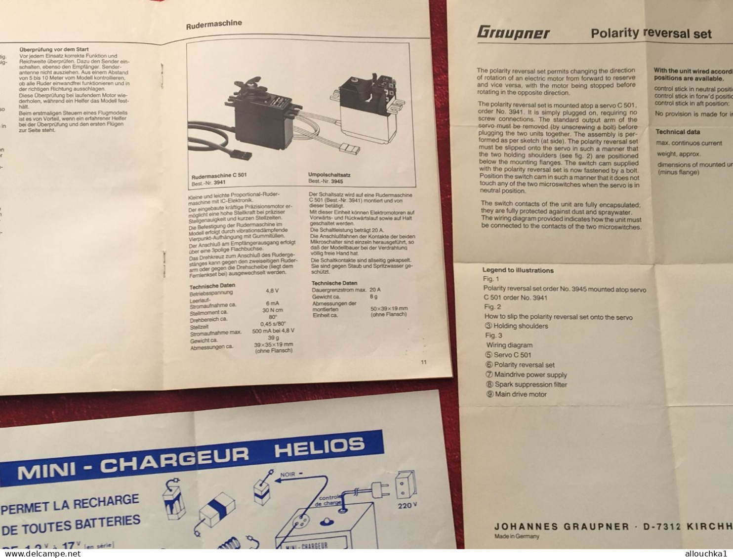 Notice Varioprop-C6 SSM-Graupner-Grundig electronic-operating instructions-manette téléguidage-mini chargeur Helios