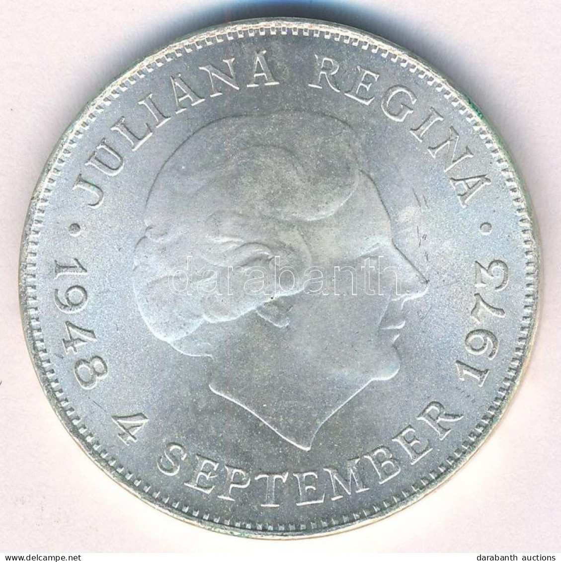 Hollandia 1973. 10G Ag "Julianna - Uralkodásának 25. évfordulója" T:AU Netherlands 1973. 10 Gulden Ag "Juliana - 25th An - Non Classés