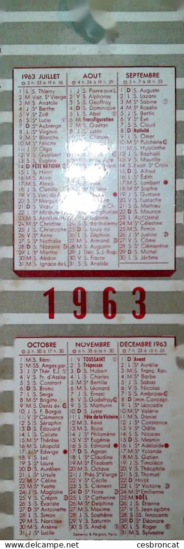 M 9 Calendrier 1963 - Petit Format : 1961-70