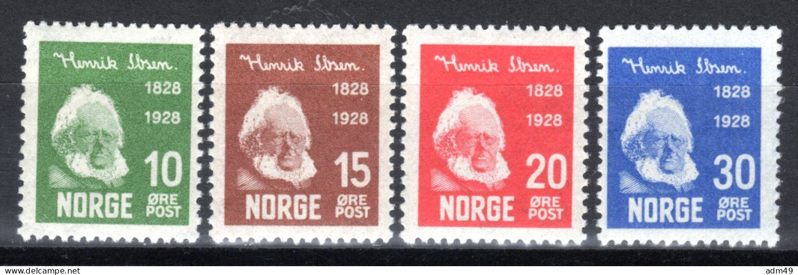 NORWEGEN, 1928 100. Geburtstag Von Hendrik Ibsen, Ungebraucht * - Neufs