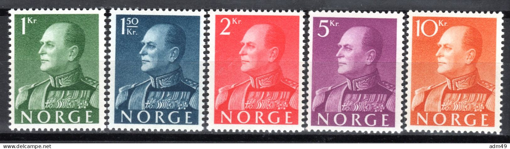 NORWEGEN, 1959 Freimarken König Olaf V., Normales Papier, Postfrisch ** - Ungebraucht