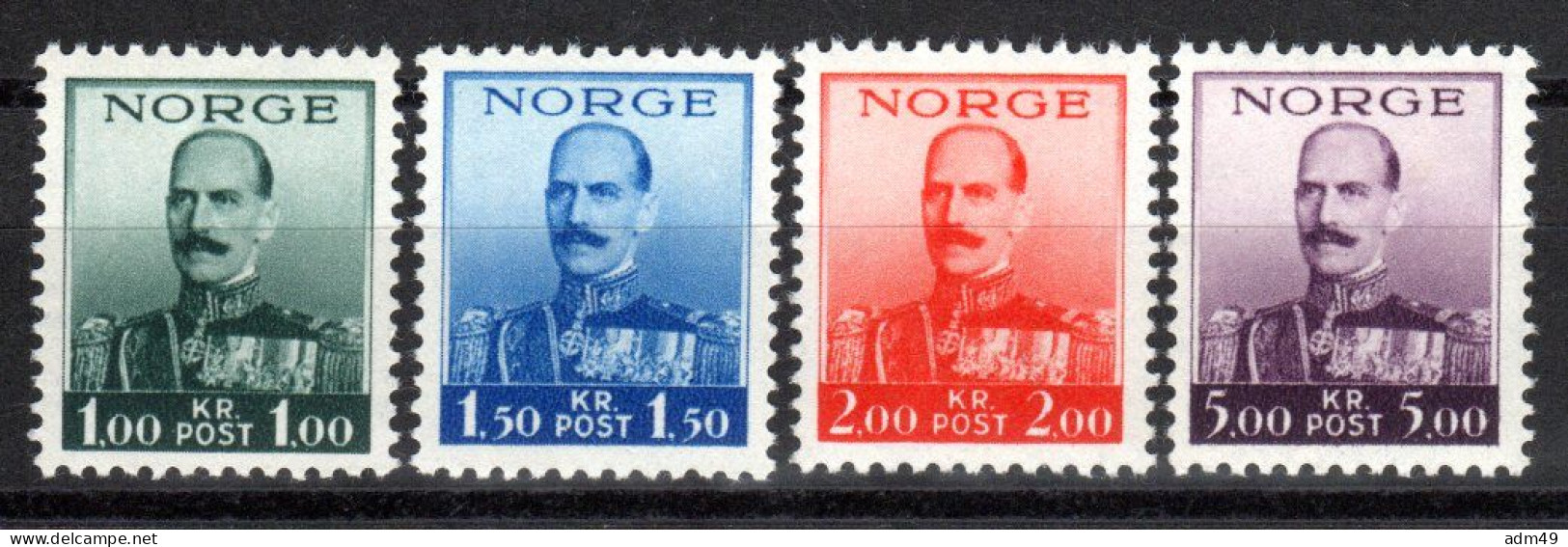 NORWEGEN, 1937, Freimarken König Haakon VII., Postfrisch ** - Neufs