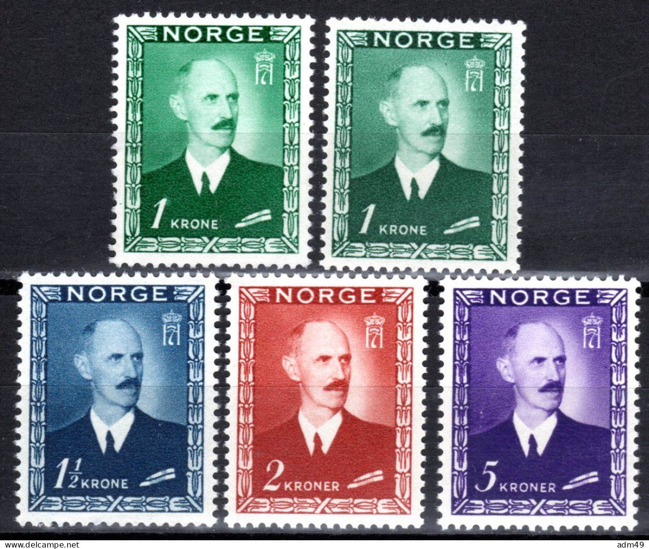 NORWEGEN, 1946 Freimarken König Haakon VII., Postfrisch ** - Unused Stamps