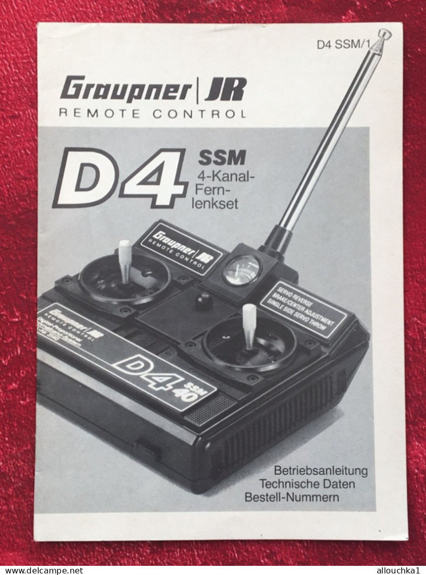 Notice Remote Control-D4 SSM 4- Kanal-Fern-lenks-Graupner-Grundig Electronic-operating Instructions-manette Téléguidage- - Autres Appareils