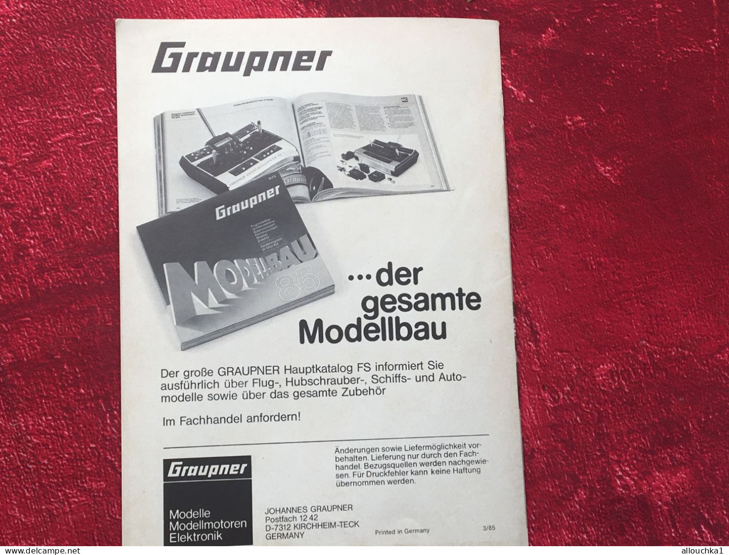 Notice remote control-D4 SSM 4- Kanal-Fern-lenks-Graupner-Grundig electronic-operating instructions-manette téléguidage-