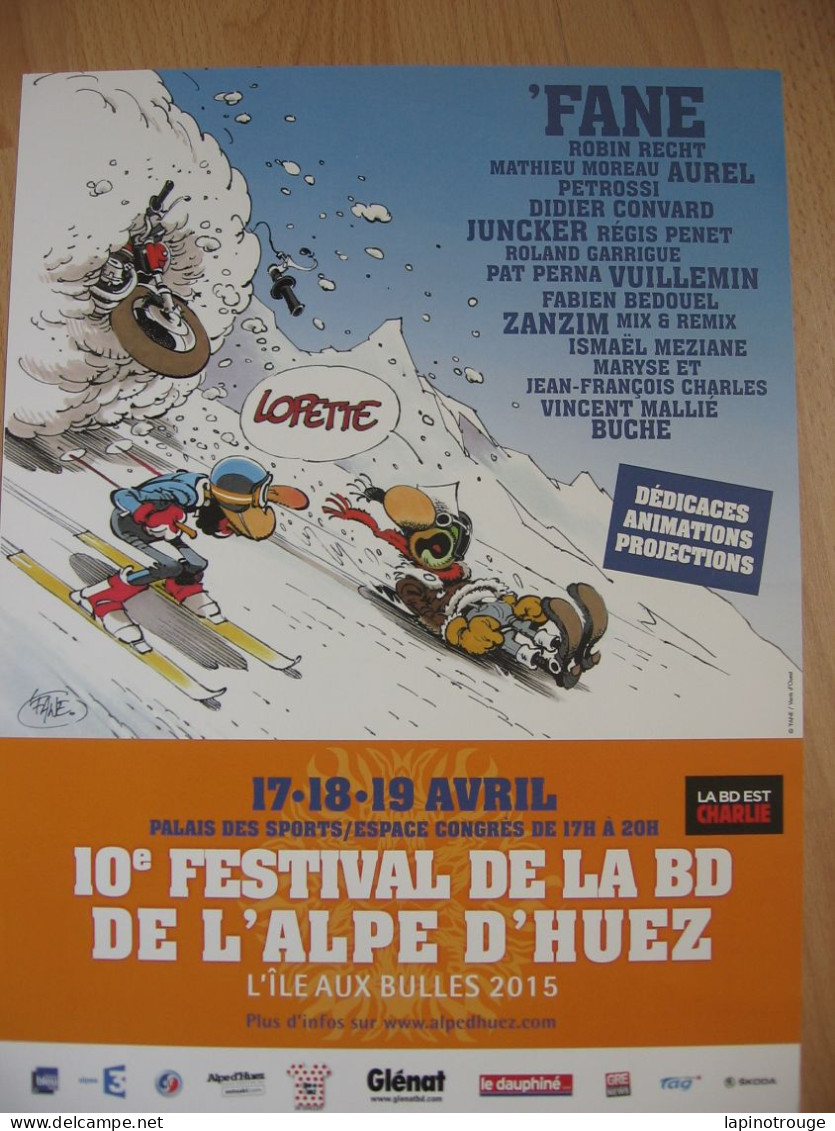 Affiche FANE Festival BD L'Alpe D'Huez 2015 'Joe Bar Team) - Affiches & Offsets