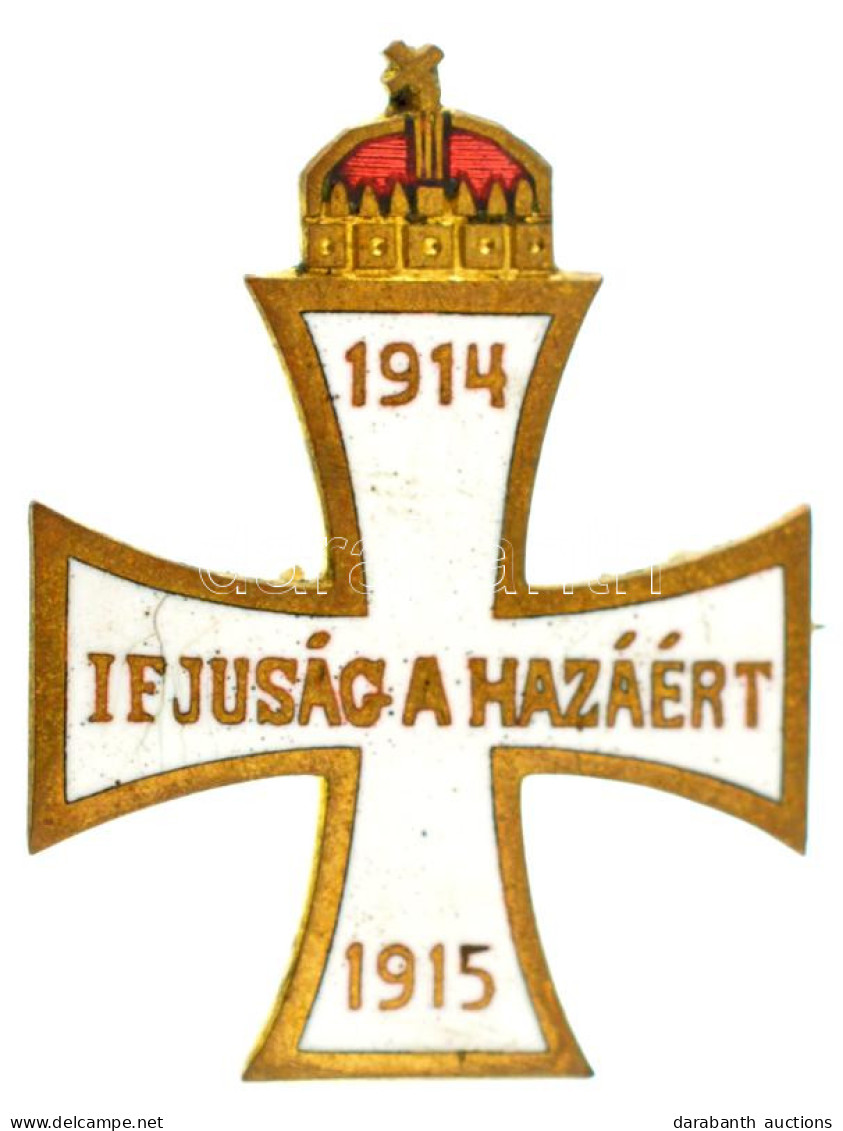 1915. "Ifjúság A Hazáért 1914-1915" Zománcozott Bronz Jelvény, Hátoldalán "Hadsegélyező Hivatal" (29x23mm) T:AU,XF Kis Z - Unclassified