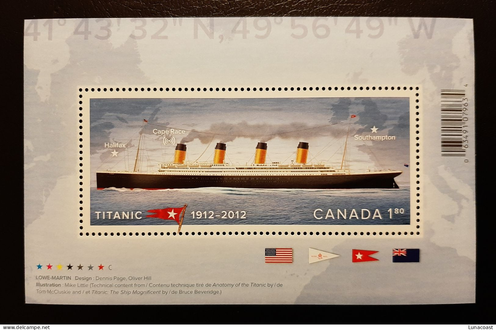 Canada  2012 MNH Sc 2535**  1,80$  Titanic, Minisheet - Neufs