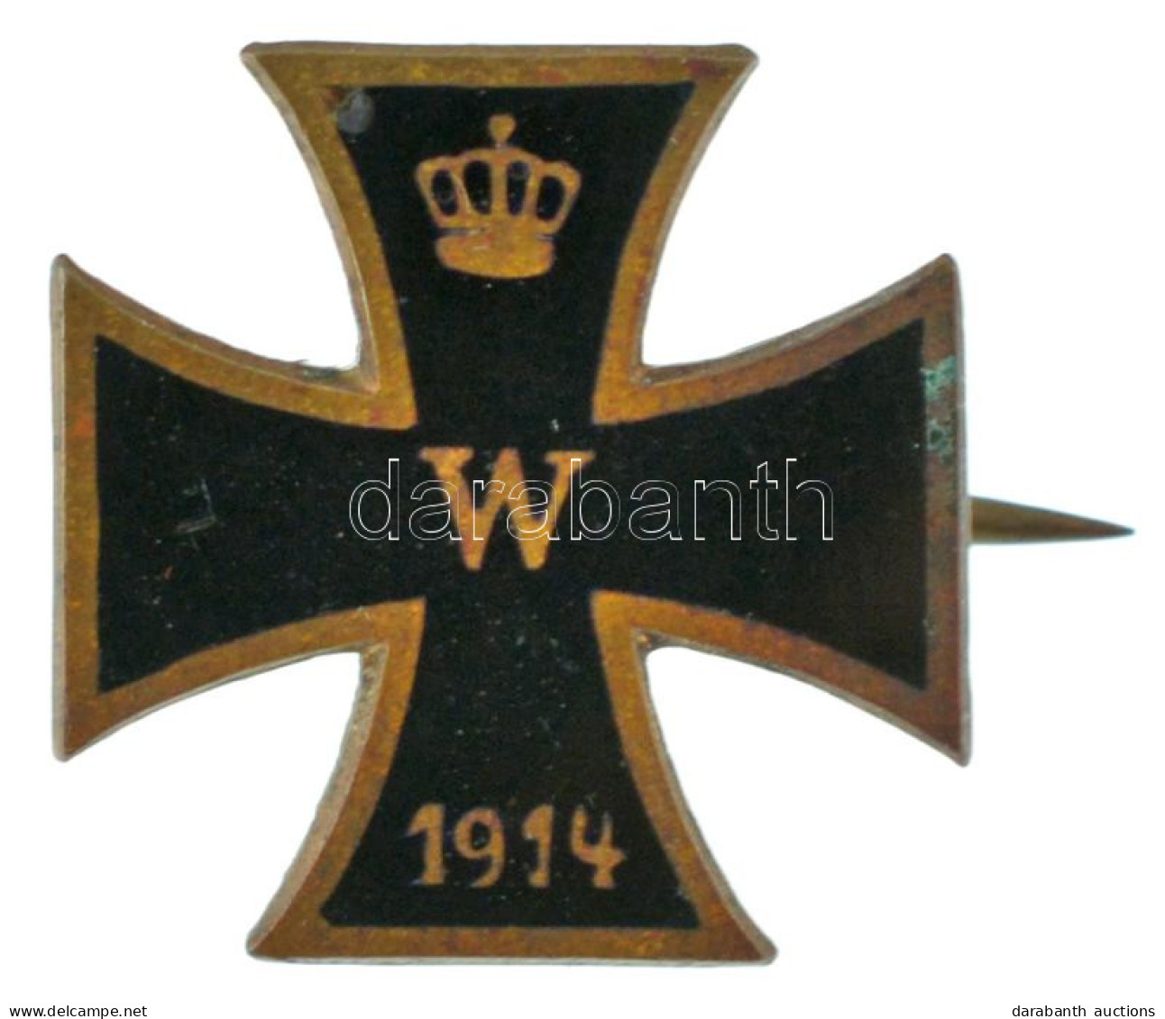 Német Birodalom ~1914-1915. A Vaskereszt Kitüntetés Mintájára Készült Zománcozott Bronz Patrióta Jelvény (14x14mm) T:XF  - Zonder Classificatie