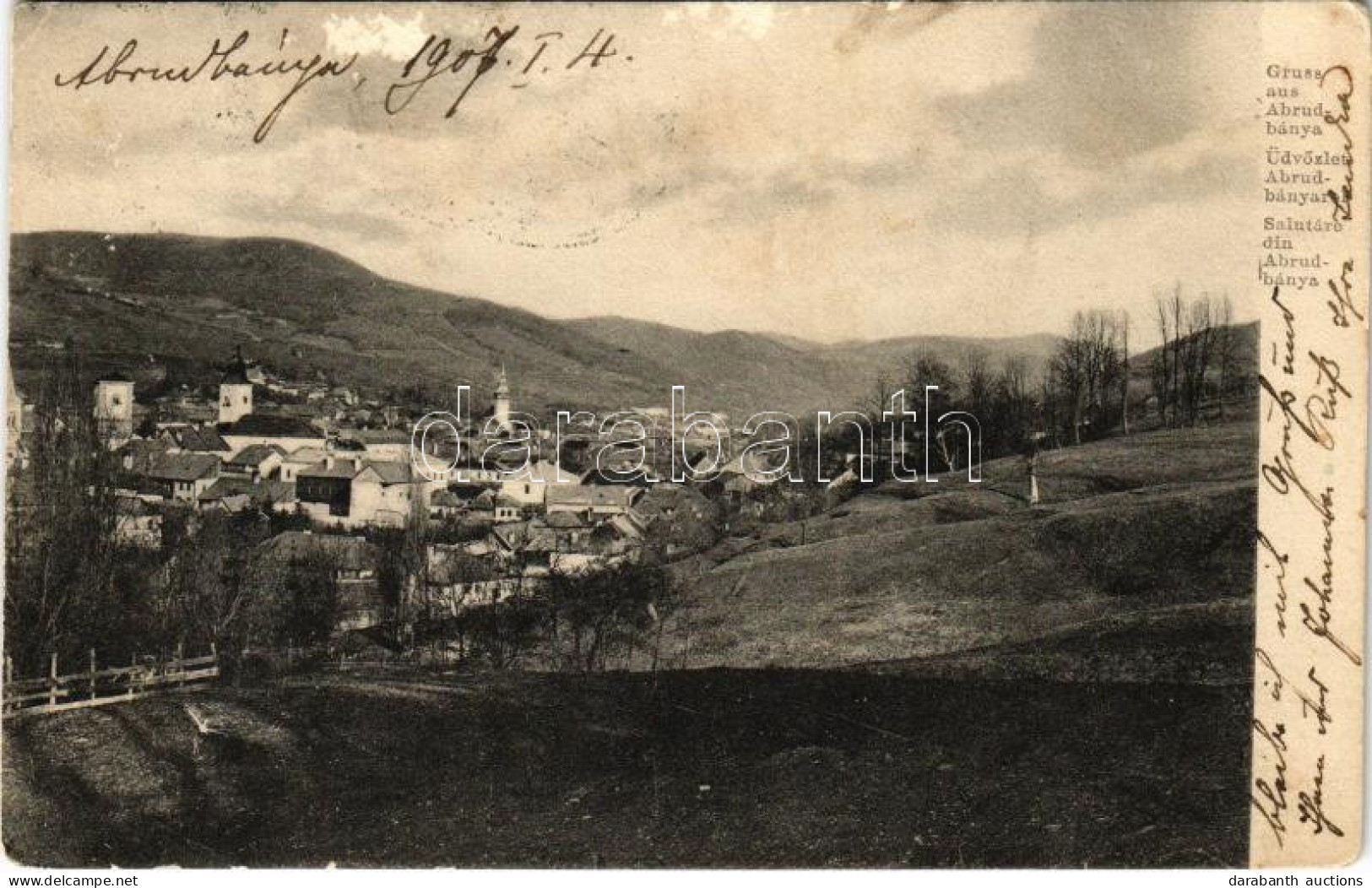 T3 1907 Abrudbánya, Abrud; Látkép / General View (ázott Sarok / Wet Corner) - Zonder Classificatie