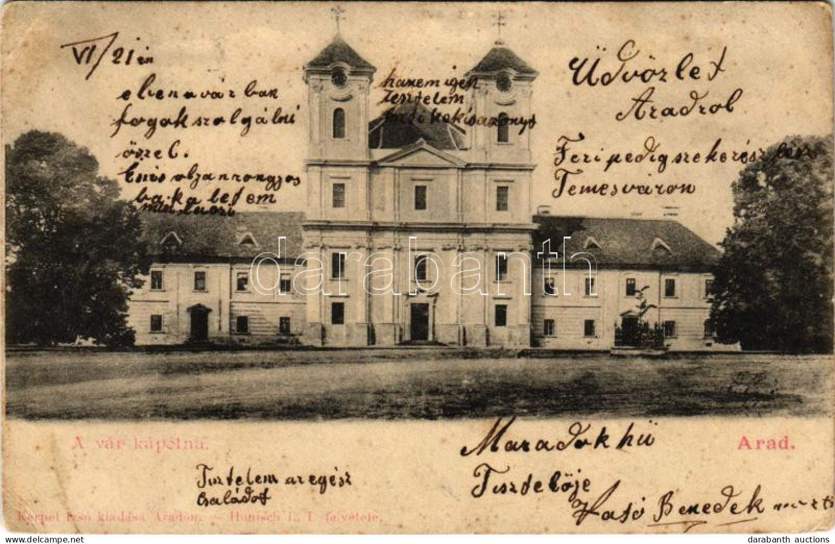 T3 1904 Arad, Vár Kápolna. Kerpel Izsó Kiadása / Castle Chapel (EK) - Zonder Classificatie