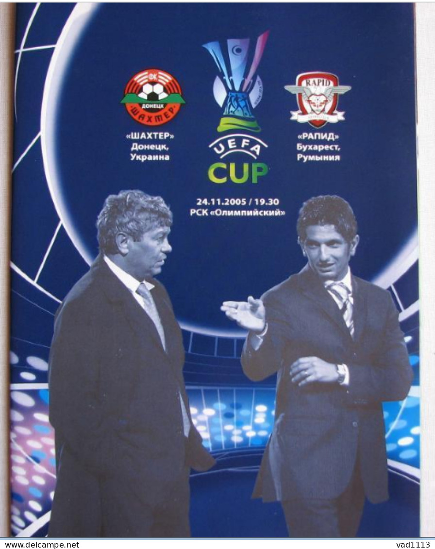Official Programme UEFA Cup 2005 Shakhtar Donetsk Ukraine - FC Rapid Bucharest Romania - Books