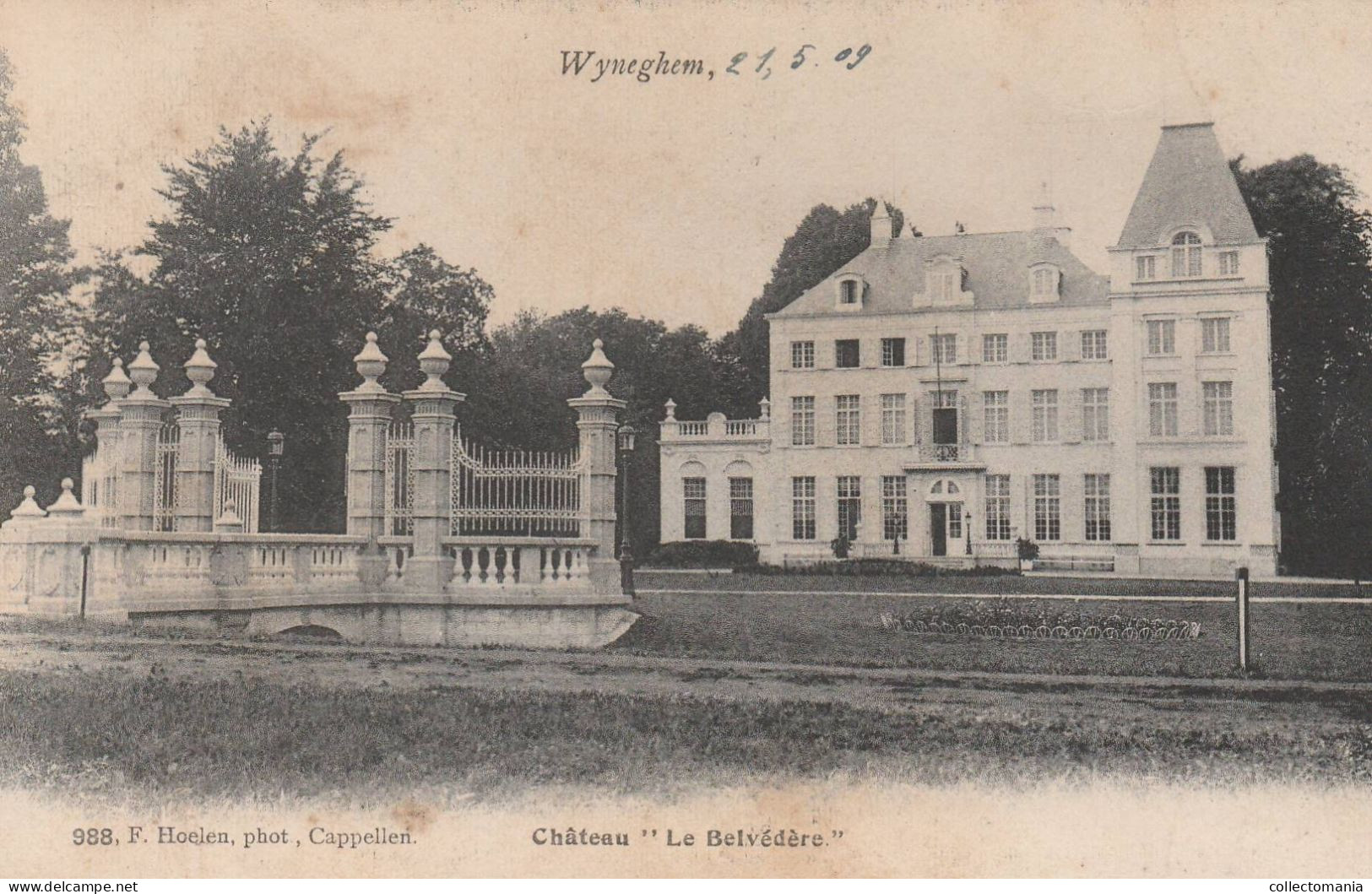 2 Oude Postkaarten   Wijngehem Wijnegem Château Byckhoven  Château Le Belvédère Uitg.  Hoelen - Wijnegem