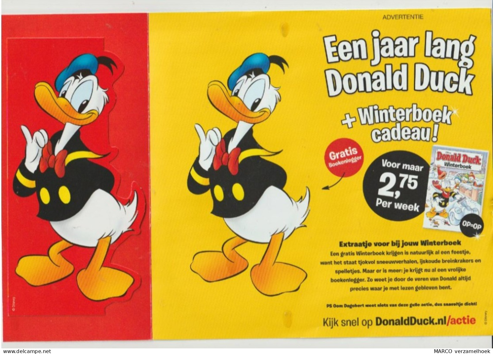 Donald Duck Walt Disney Even Lekker Donald Ducken (NL) Met Bladwijzer-boekenlegger - Donald Duck