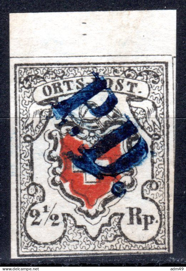 SCHWEIZ, 1850 Altschweiz ORTS-POST Mit Kreuzeinfassung, Gestempelt - 1843-1852 Timbres Cantonaux Et  Fédéraux