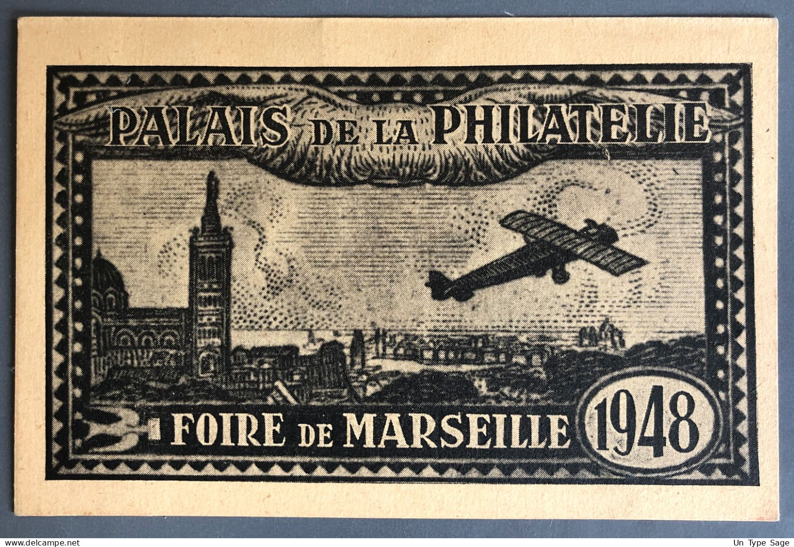 France, Divers Sur CPA TAD FOIRE EXPOSITION MARSEILLE 12.9.1948 + Vignette - (W1300) - Commemorative Postmarks