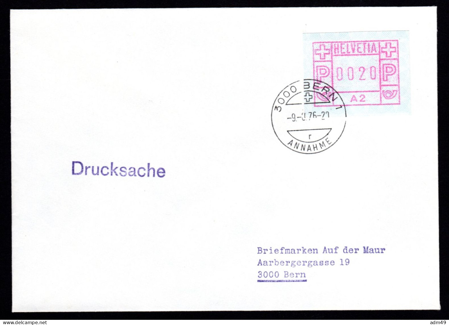 SCHWEIZ, 1976 Automatenmarke, FDC A2 - Automatic Stamps