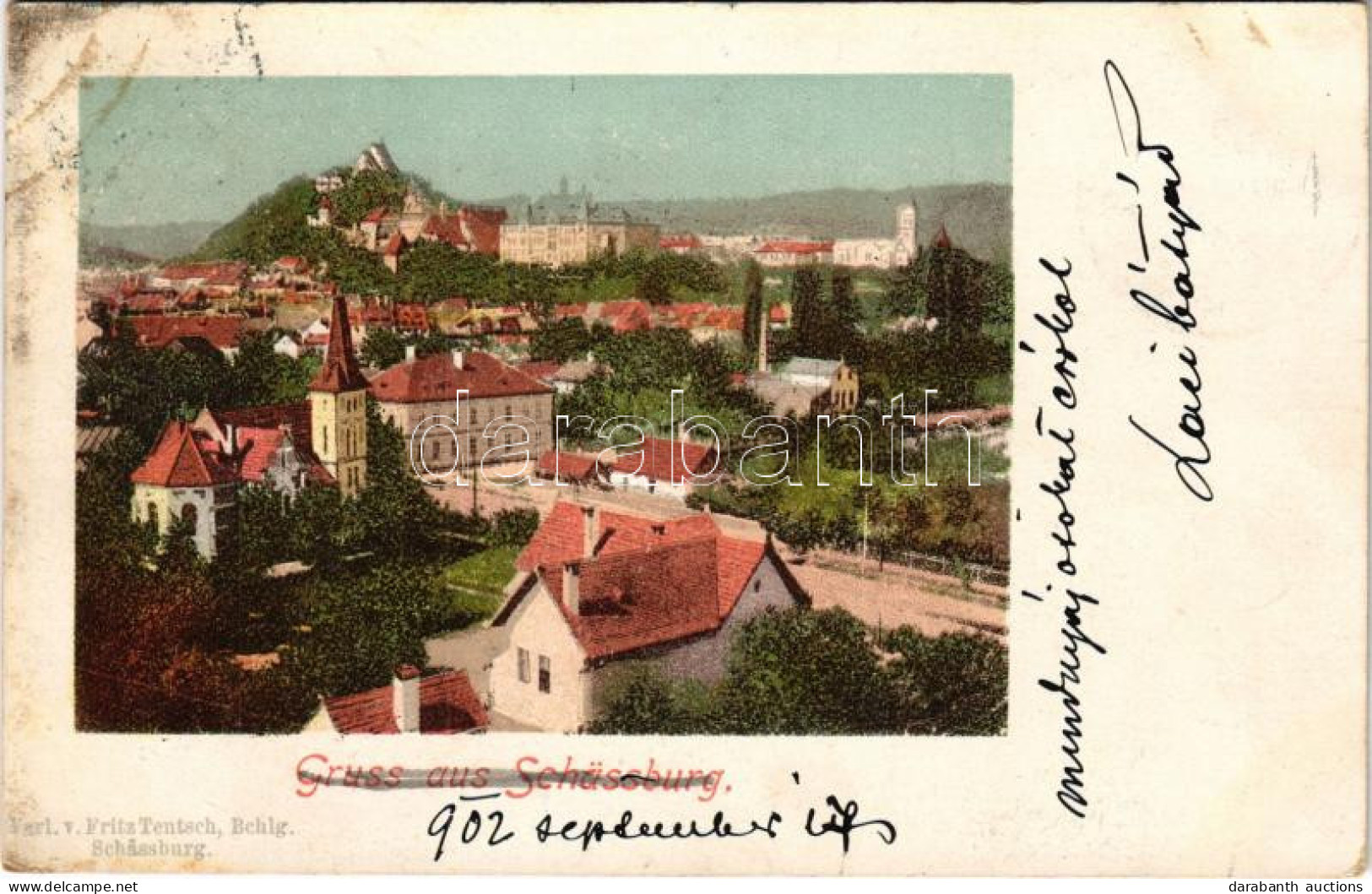 T2/T3 1902 Segesvár, Schässburg, Sighisoara; Látkép. Fritz Teutsch Kiadása / General View (fl) - Non Classés