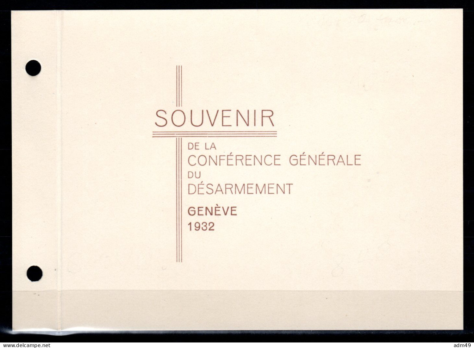 SCHWEIZ, 1932 Geschenkheft Abrüstungskonferenz Genf - Sonstige & Ohne Zuordnung