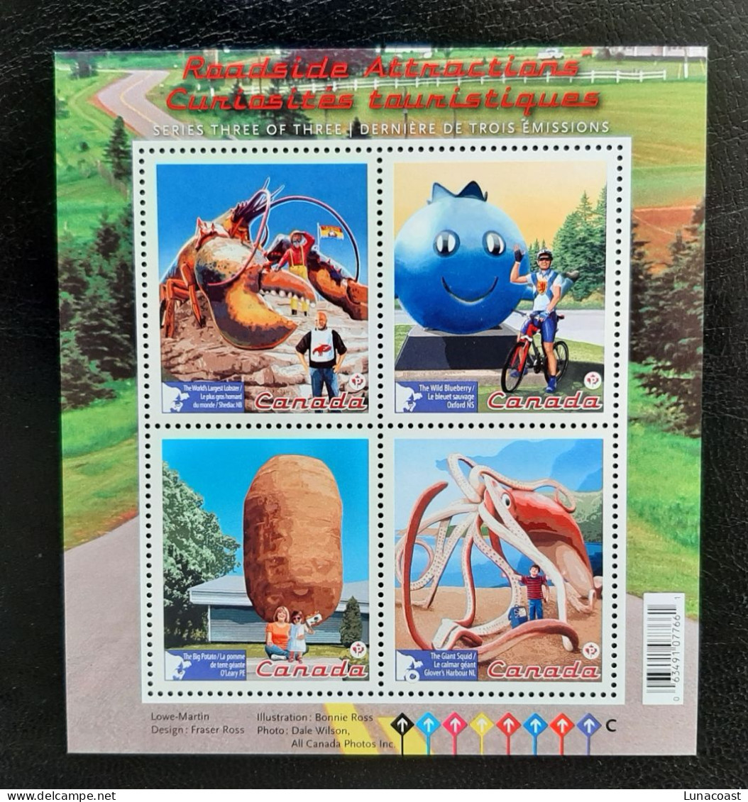 Canada  2011 MNH Sc 2484**  Souvenir Sheet, Roadside Attractions - Neufs