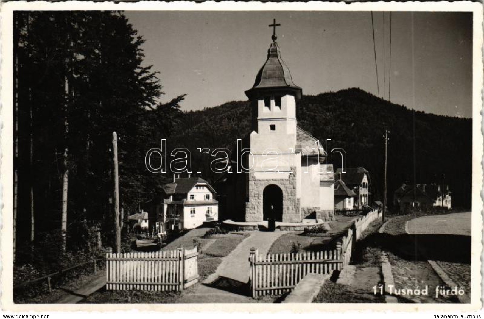 ** T2/T3 Tusnádfürdő, Baile Tusnad; :1929-ben Emelt Katolikus Templom / Catholic Church Built In 1929 (ragasztónyom / Gl - Unclassified