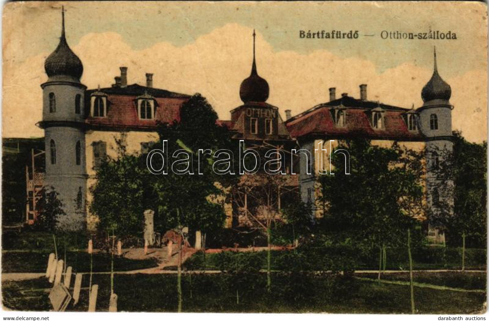 * T3/T4 1917 Bártfafürdő, Bardejovské Kúpele, Bardiov, Bardejov; Otthon Szálloda. Neumann Viktor Kiadása / Hotel, Villa, - Non Classés