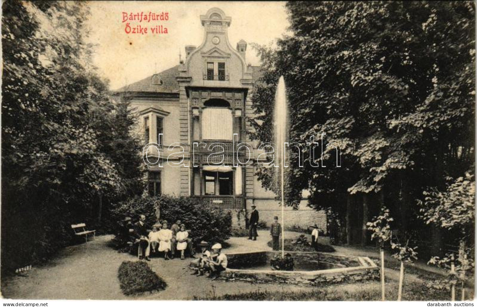 T2/T3 1910 Bártfa, Bártfafürdő, Bardejovské Kúpele, Bardiov, Bardejov; Őzike Villa. Eschwig és Hajts Kiadása, Hajts Korn - Ohne Zuordnung