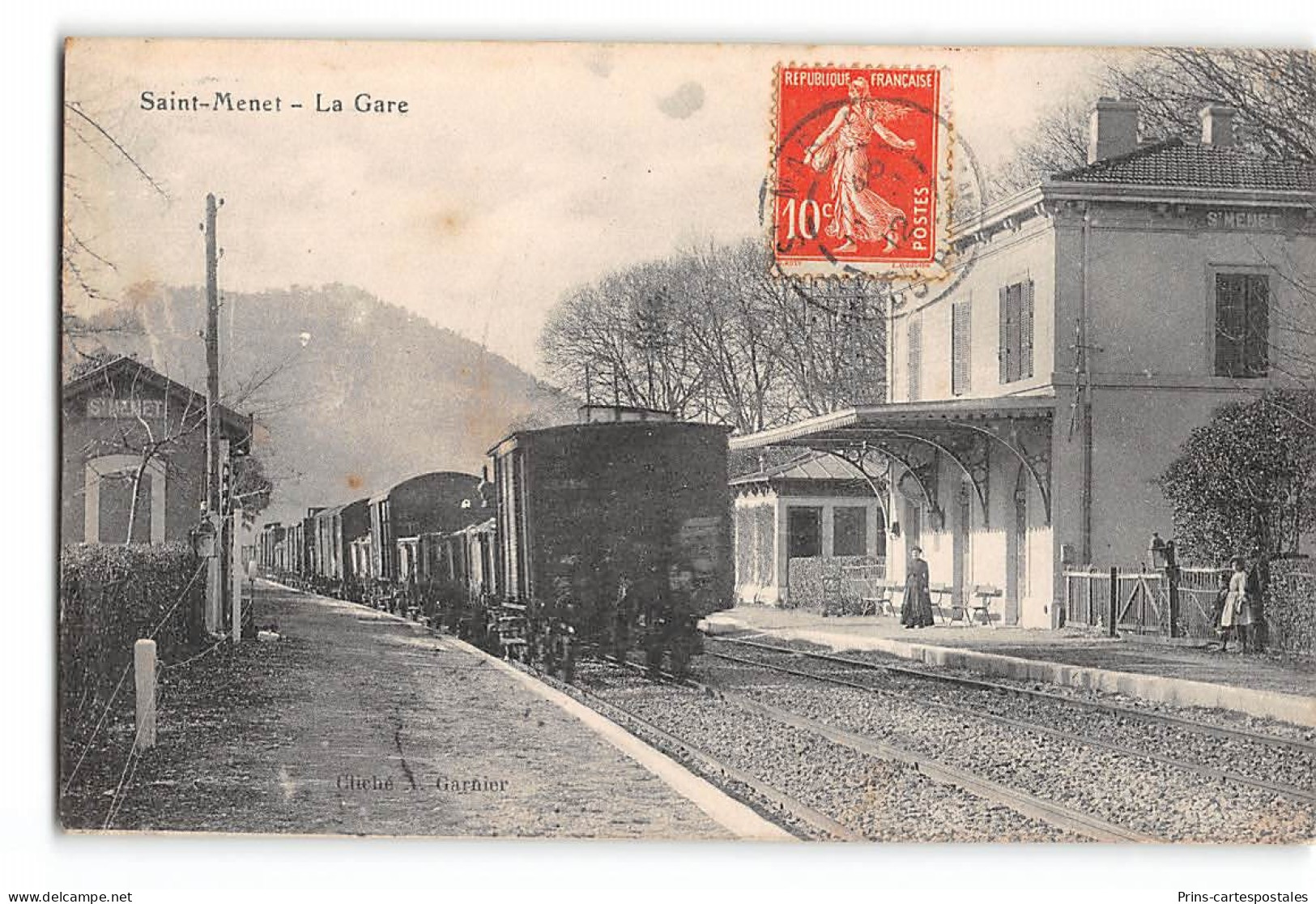 CPA Marseille St Saint Menet La Gare Et Le Train - Saint Marcel, La Barasse, St Menet