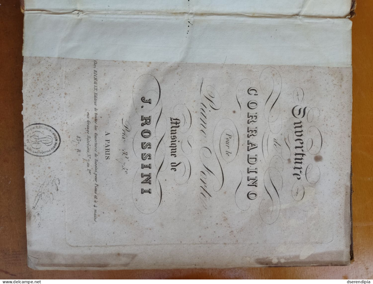 Ediciones tempranas, partituras de G.Rossini.1821-1829.1a Obra de M.San Clemente,organista Catedral de Sevilla.Muy rara.