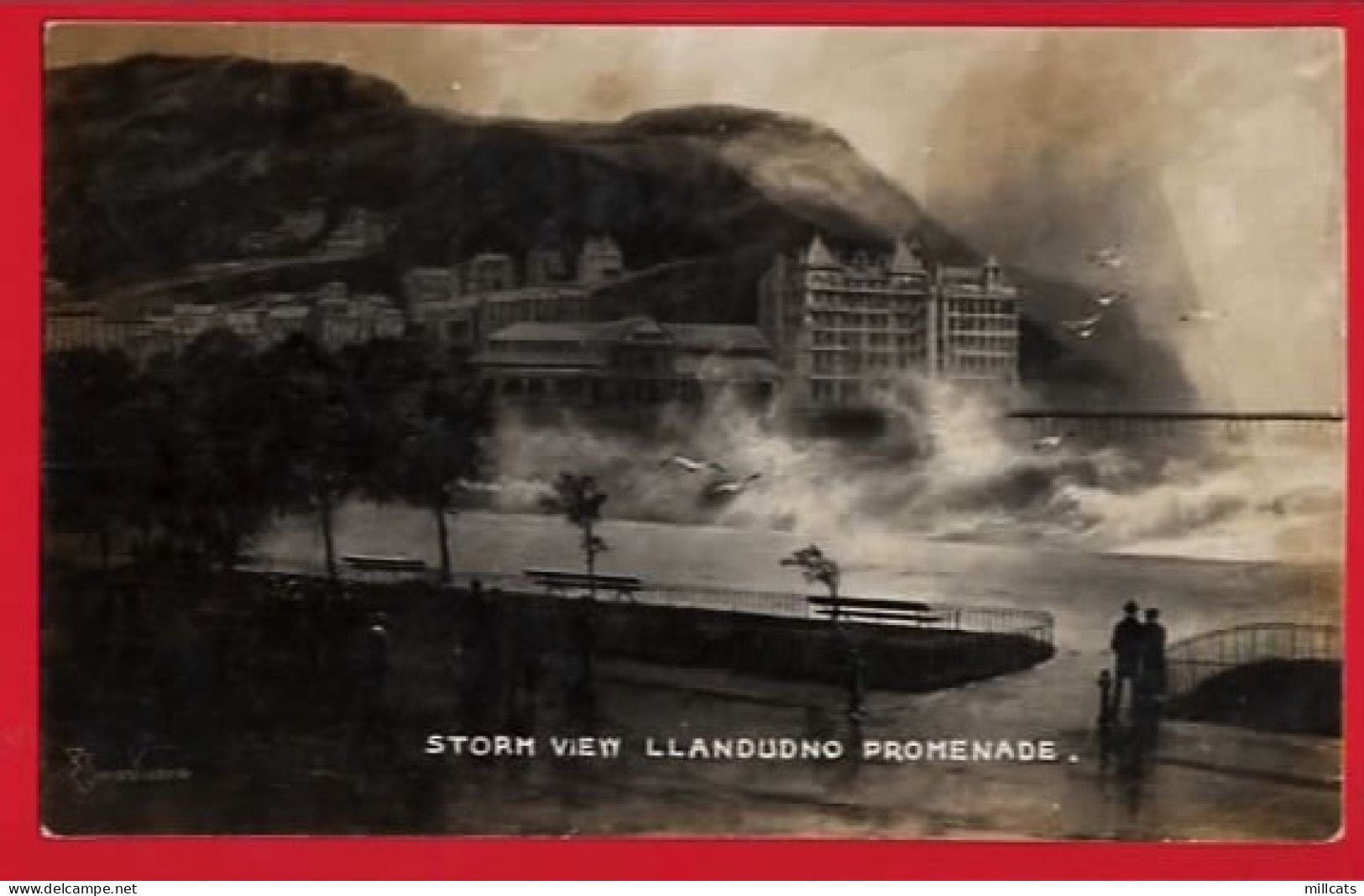 LLANDUDNO   STORM VIEW  RP  Pu 1909 - Caernarvonshire