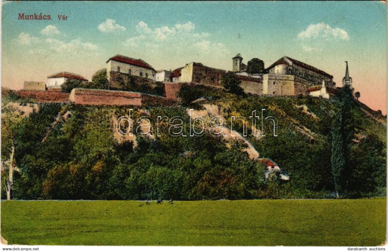 T2/T3 1916 Munkács, Mukacheve, Mukacevo; Vár. Vasúti Levelezőlapárusítás 2. 1915. / Castle (EK) - Ohne Zuordnung